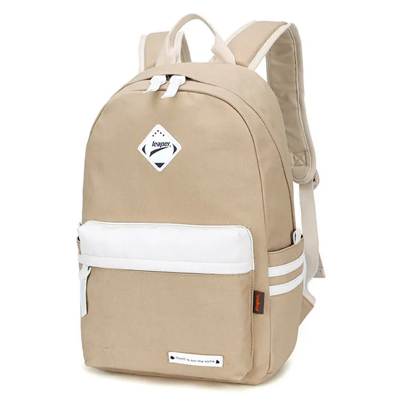

Simple Fashion Preppy New Canvas Zipper Student Backpack Women Big Capacity High Quality School Bag For Teenagers Girls Rucksack