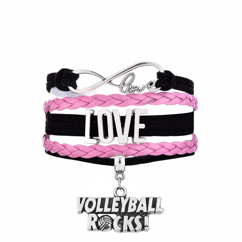 Skyrim Volleyball Rocks Message Charm Multi-layer Braided Bracelets Infinity LOVE Connect Jewelry Skyrim Volleyball Rocks Message Charm Multi-layer Braided Bracelets Infinity LOVE Connect Jewelry