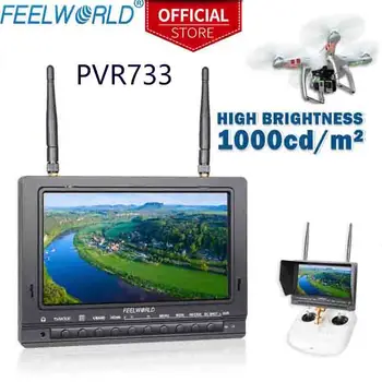 

FEELWORLD PVR733 7 inch high brightness 1000nit Sun Readable FPV Monitor Built-in Battery Dual 5.8G 32CH Receiver DVR