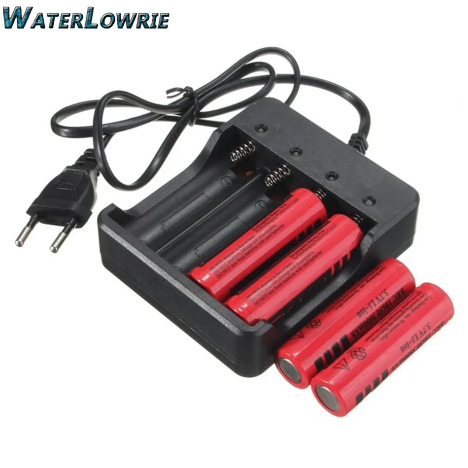 

WaterLowrie EU/US/AU/AU Plug 4 Slots Battery Charger With Short Circuit Protection For 18650 lithium-ion Rechargeable Batteries