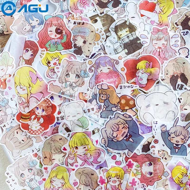 AAGU 40 шт./упак. Kawaii аниме девушка декоративные стикеры DIY планировщик дневник в