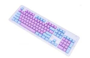 Purple Blue PBT клавишные колпачки для механической клавиатуры, двойная съемка, розовый, белый, комбинированная поддержка, с подсветкой, стандарт США, 104, клавишные колпачки с съемником ключей - Цвет: Purple Blue