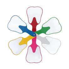 1 шт. форма зуба из небьющегося пластика зеркало на рукоятке милый стиль уход за зубами полости рта стоматологическое украшение многоцветное косметическое зеркало в подаро