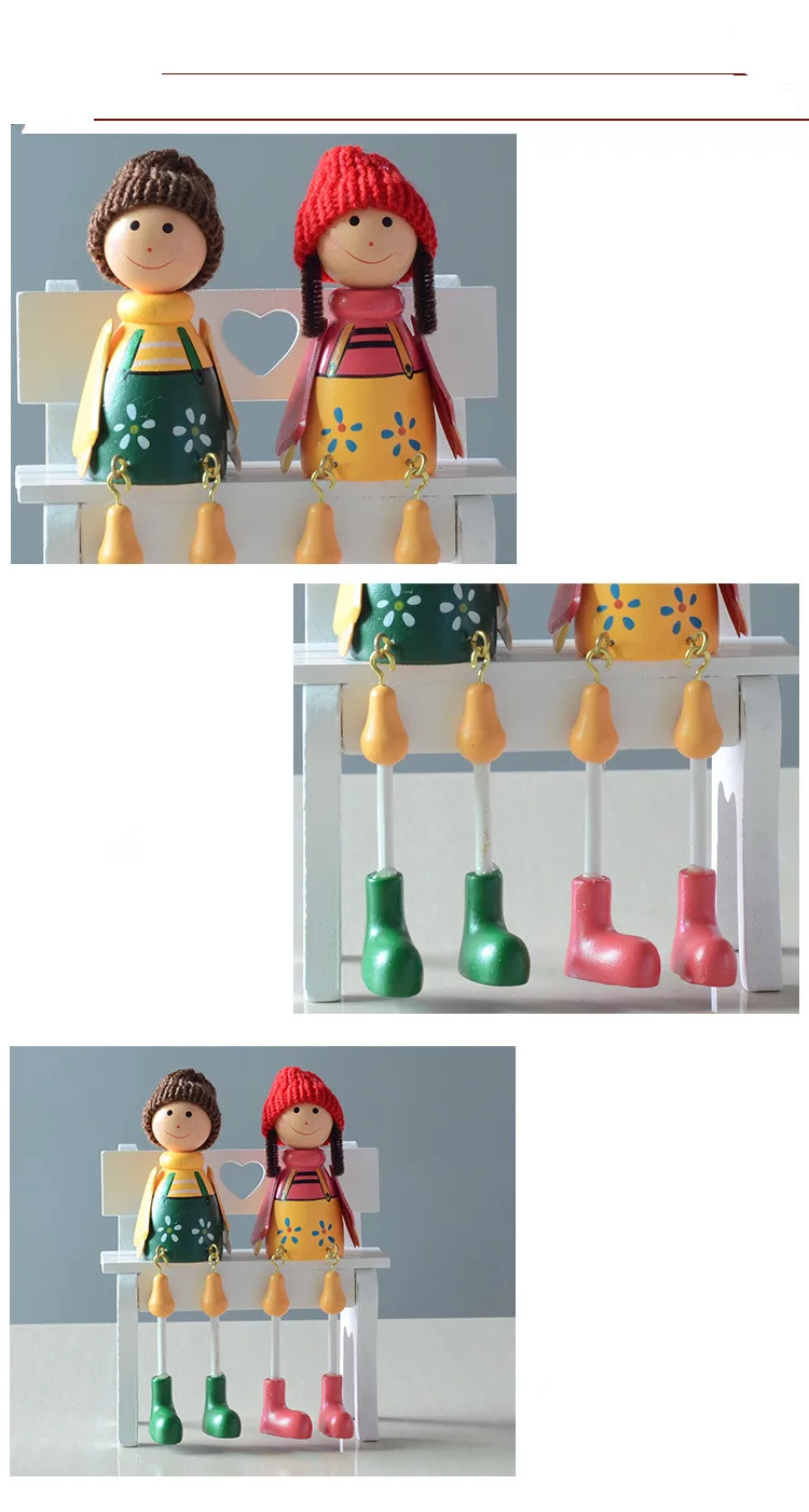 2 шт./лот ручная роспись деревянные куклы Семья кукла украшение для дома Свадебные сувениры подарок на день рождения окно дисплей ML 007