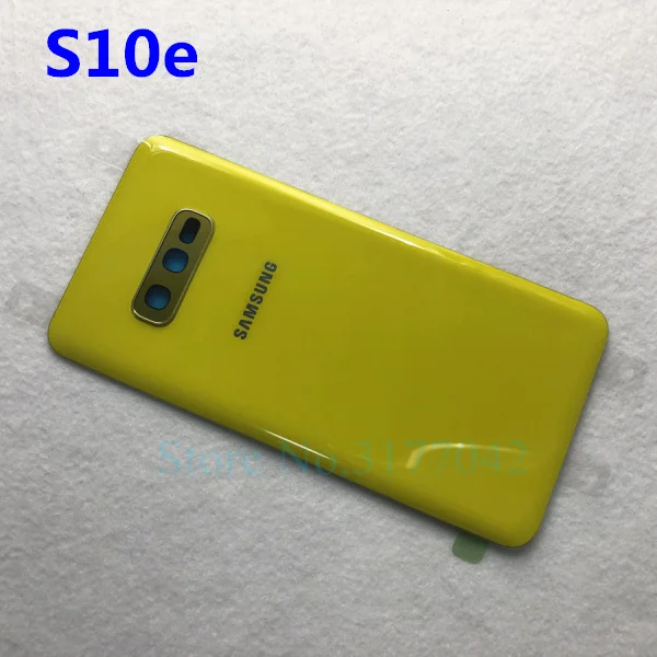 Samsung задняя Батарея Крышка для samsung Galaxy S10 плюс S10 S10e S10+ G9750 SM-G975F G9730 SM-G973F G970F сзади Стекло чехол - Цвет: S10e yellow