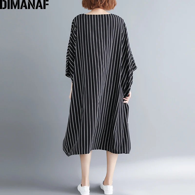 DIMANAF женское платье больших размеров одежда для женщин Vestidos рукав летучая мышь в