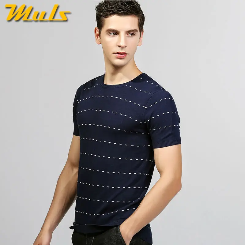 Мужская Трикотажная футболка летняя в полоску большие размеры M L XL 2XL 3XL MS1759|brand
