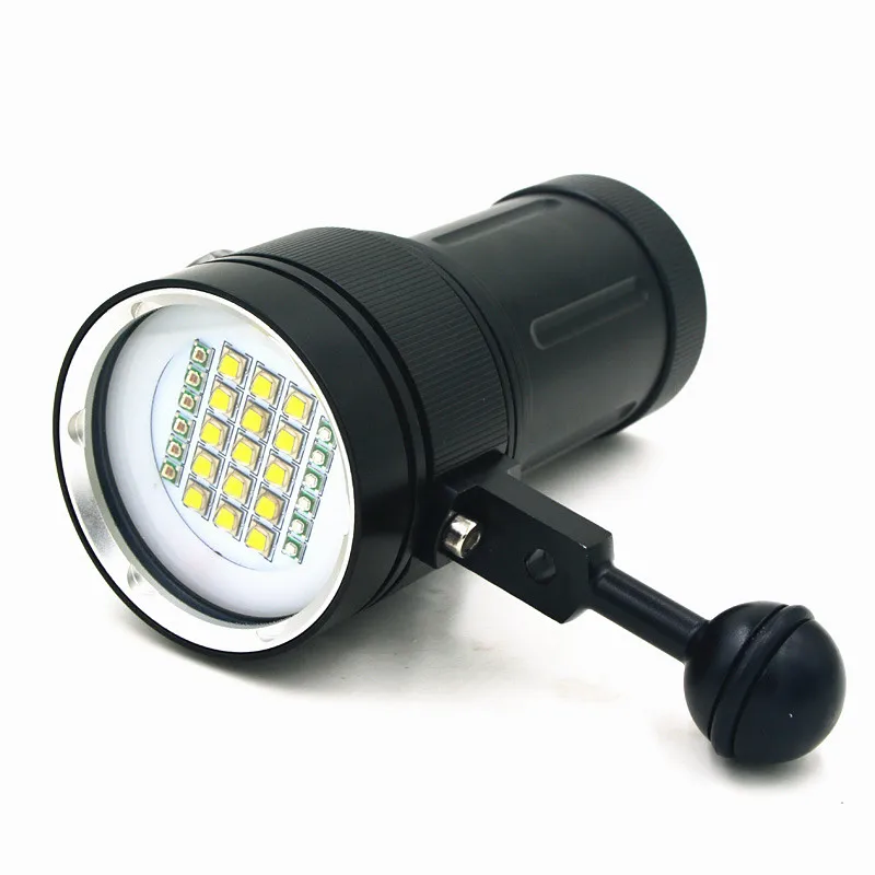 جديد الغوص تحت الماء 100 متر XM-L2 led ضوء الفيديو كاميرا التصوير شعلة المصباح (الشعلة فقط)