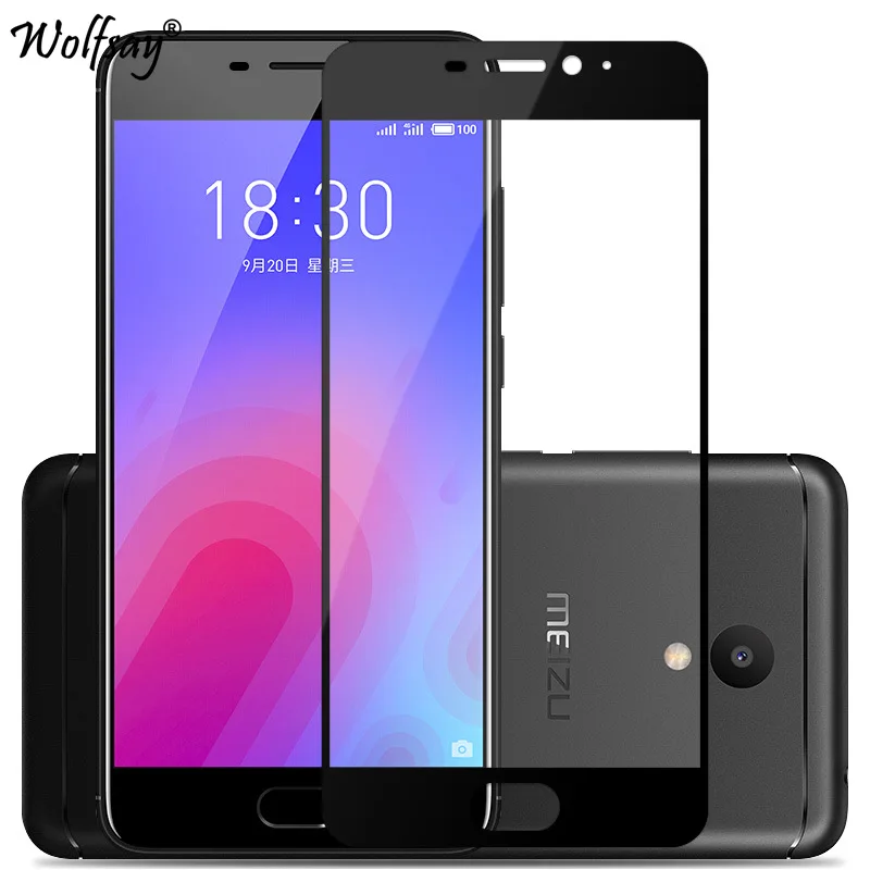 Wolfsay 3D изогнутое полное покрытие закаленное стекло для Meizu M6 Защитная пленка