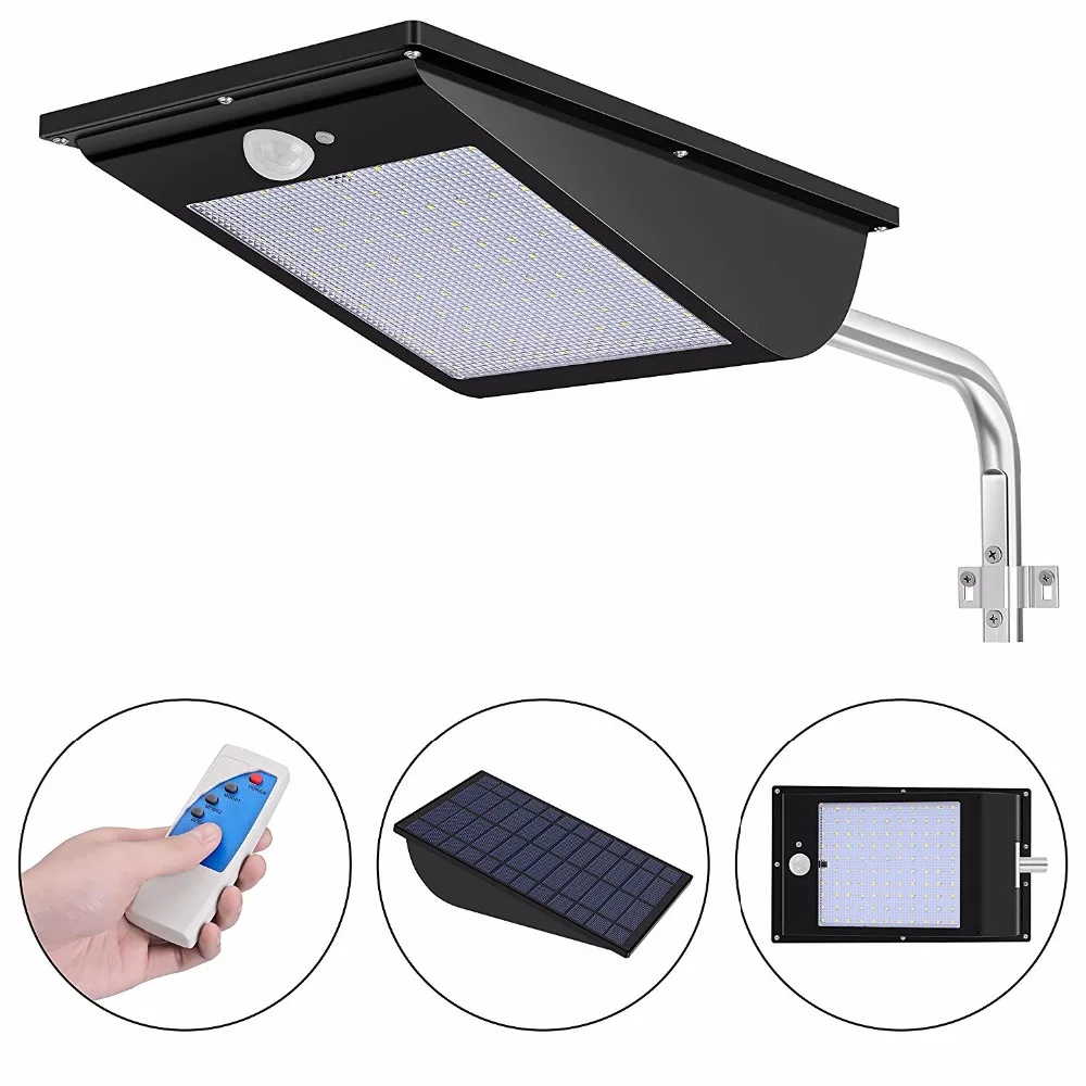 

11000mAh Solar Lights Outdoor Wireless Motion Sensor Remote Control Led Security Flood Light with Larger Solar Panel 110pcs LEDs