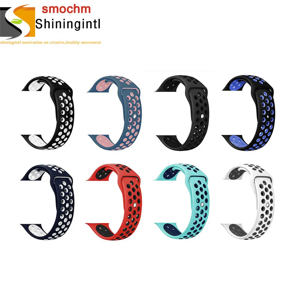 Цветной сменный NK спортивный силиконовый ремешок Smochm для Apple Watch 44 мм 42 40 38 серия 4 3