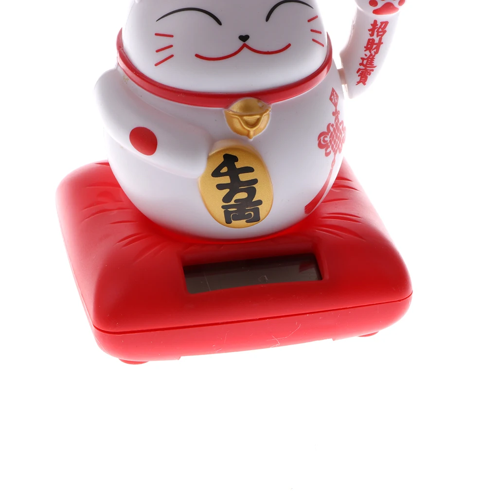 Kids Solar Powered Waving Hands Fortune Cat Kitten Animal Swinging Toy Car Home Ornament Decor Kids Xmas Gifts Gag Prank Toys