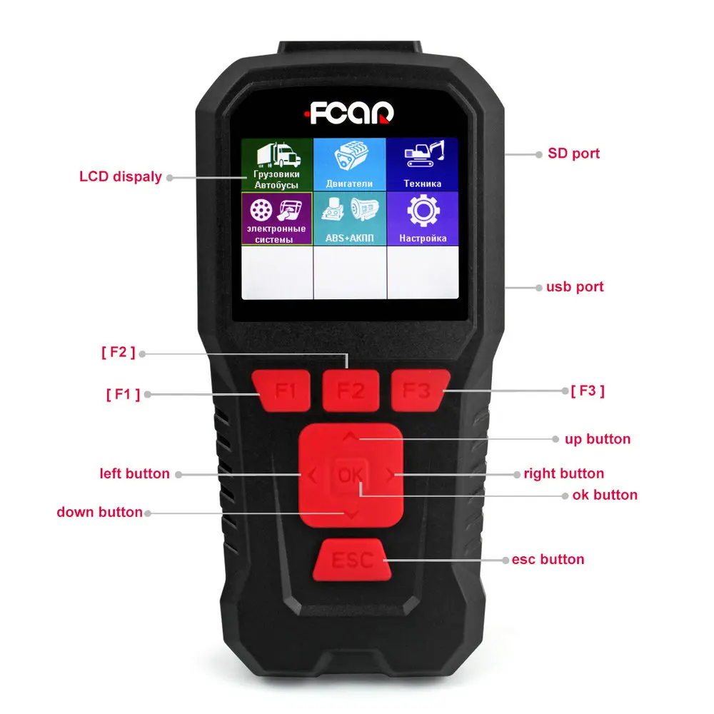 FCAR F 50R Heavy Duty Truck OBD2 Авто диагностический сканер 24V дизельные тележки для большого
