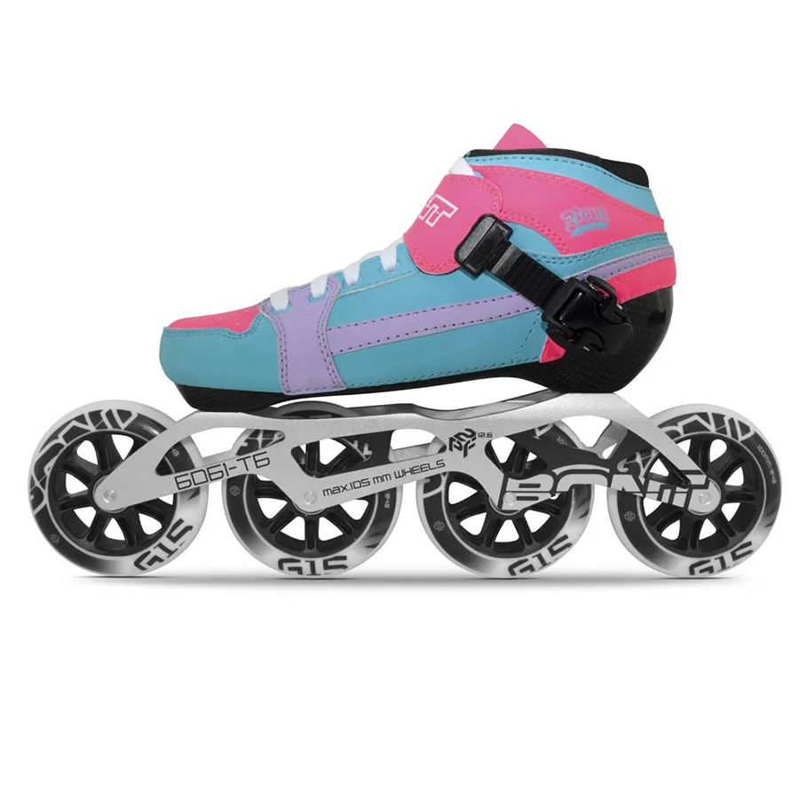 100% الأصلي بونت السعي 2PT سرعة حذاء تزلج بعجلات Heatmoldable ألياف الكربون التمهيد 195 مللي متر 6061 الإطار 4*90/100 /110 مللي متر عجلات Patines