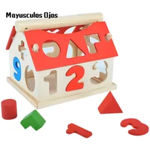 ZH 1 шт. детский цифровой геометрический дом мудроты детский сад пазл ранний Развивающие деревянные игрушка-конструктор