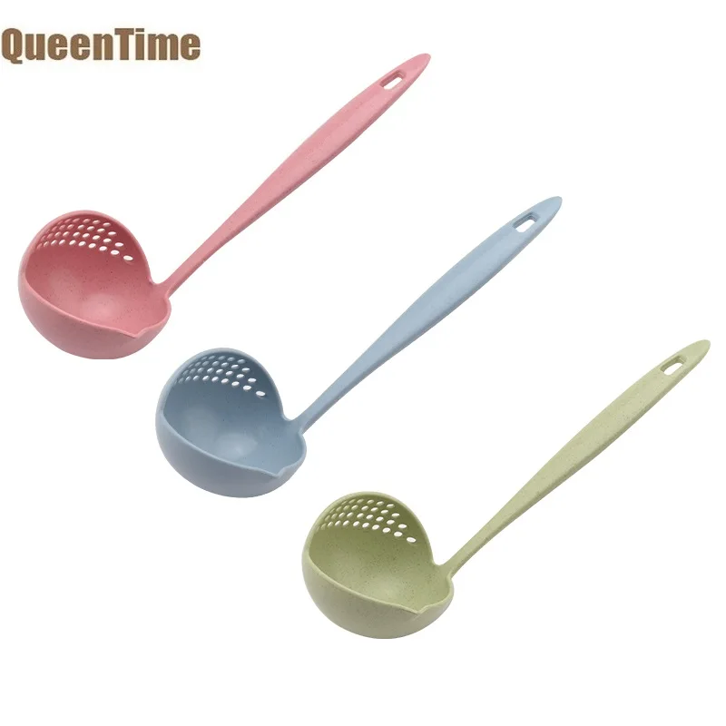QueenTime ковши для супа с длинной ручкой совок ситечко прорезями половник 2 в 1