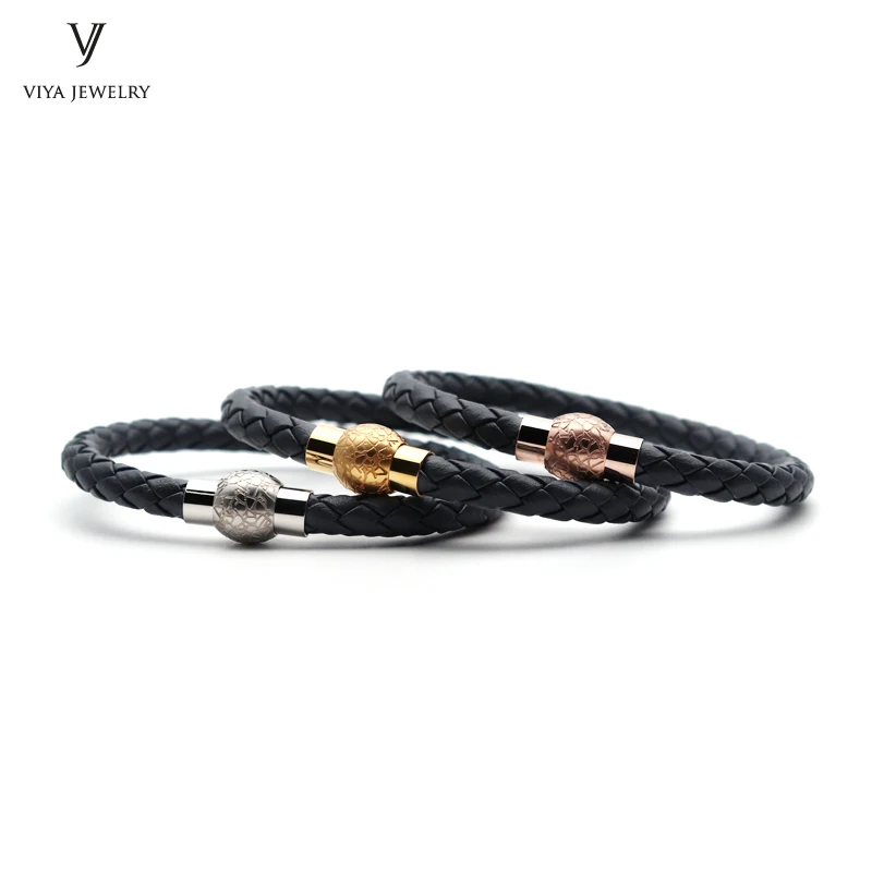 Colorful Braided leather bracelet With Magnet Lock Hardware Magnetic Closure Women Leather Bracelet Best Friendship Gift Has Box(76)