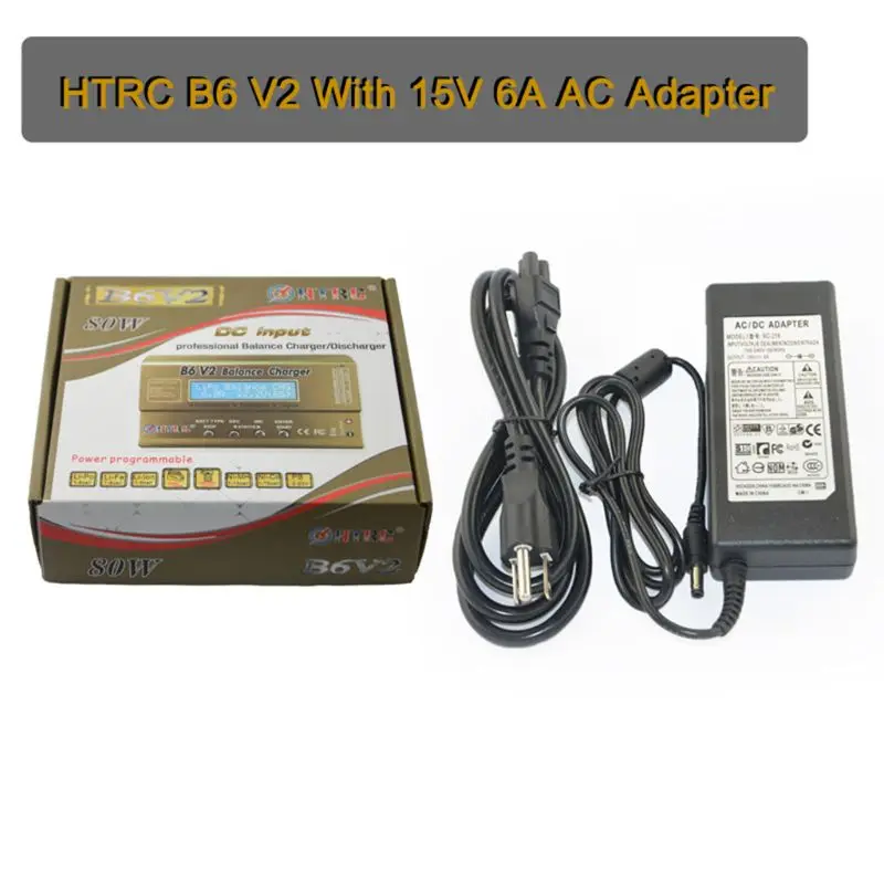 

HTRC Imax B6 V2 80W 6A RC Balance Charger For LiIon/LiFe/NiCd/NiMH/High Power Battery LiHV 15V 6A AC Adapter