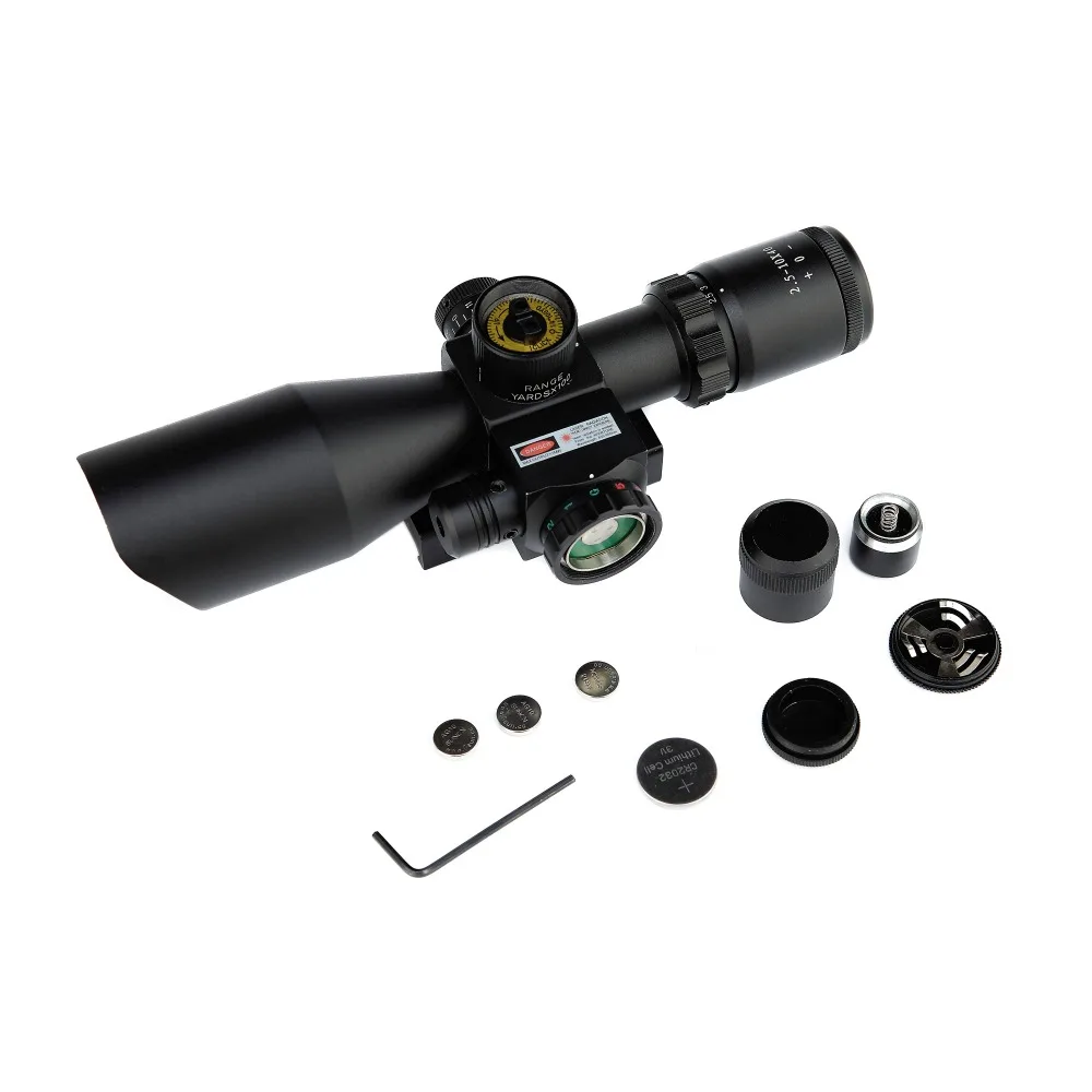 

2.5-10x40ER Red & Green Dot Illuminated Riflescope With Red Laser Sight Picatinny Mount Outdoor Tactical Hunting Free shipping