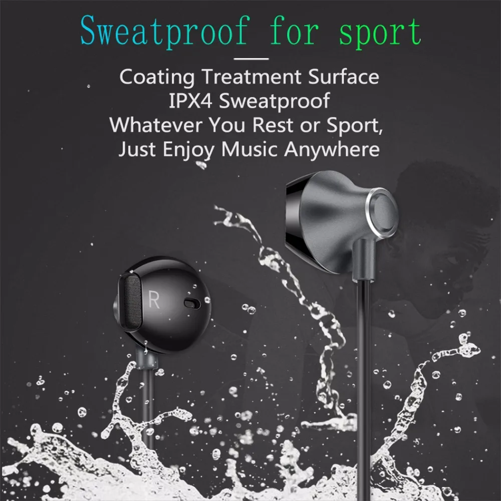 New Bluetooth Headphones Wireless Earphones Support 2 Device Waterproof Headphone Sports Earphone Bass Stereo With Mic For phone