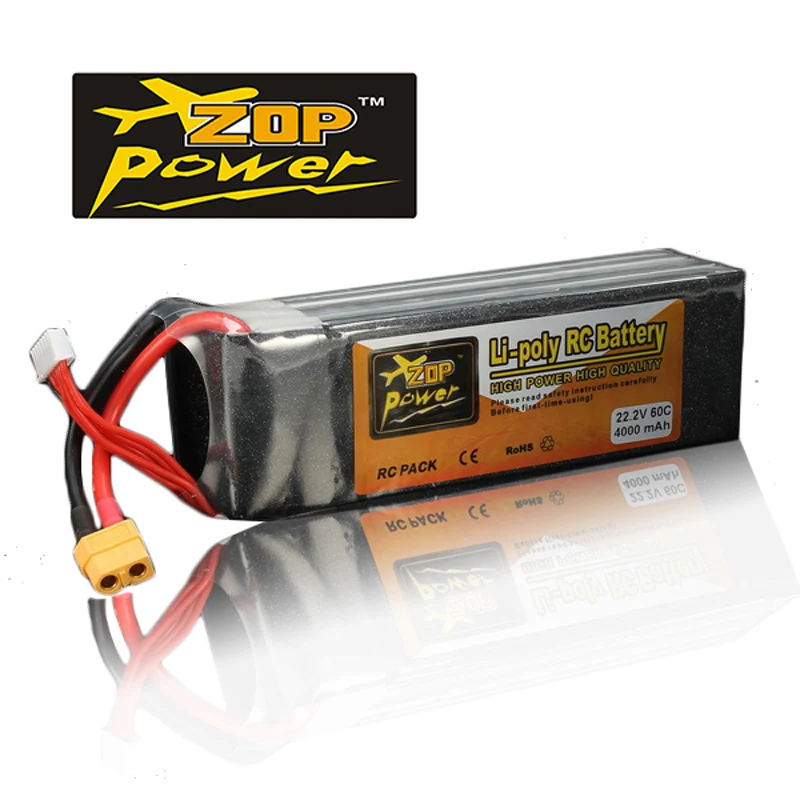 Original Rechargeable ZOP Power 22.2V 4000mAh 6S 60C Lipo Battery XT60 Plug | Игрушки и хобби