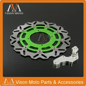 320MM Floating Wavy Brake Discs+Bracket For Kawasaki KX KXF KLX KX125 KX250 KX250F KX450F KLX450R Dirt Bike Supermoto