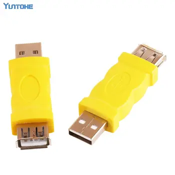 

ZJT52 High Quality USB 2.0 USB A Male to A Female Extended Adapter AM to AF Usb Connector Yellow Color 100pcs/lot