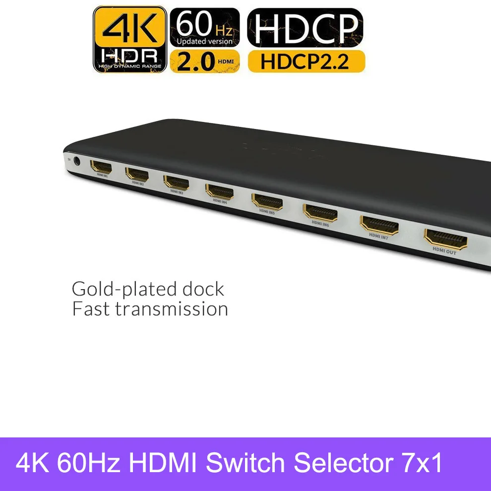 HDMI switch 4K60Hz 7X1-6
