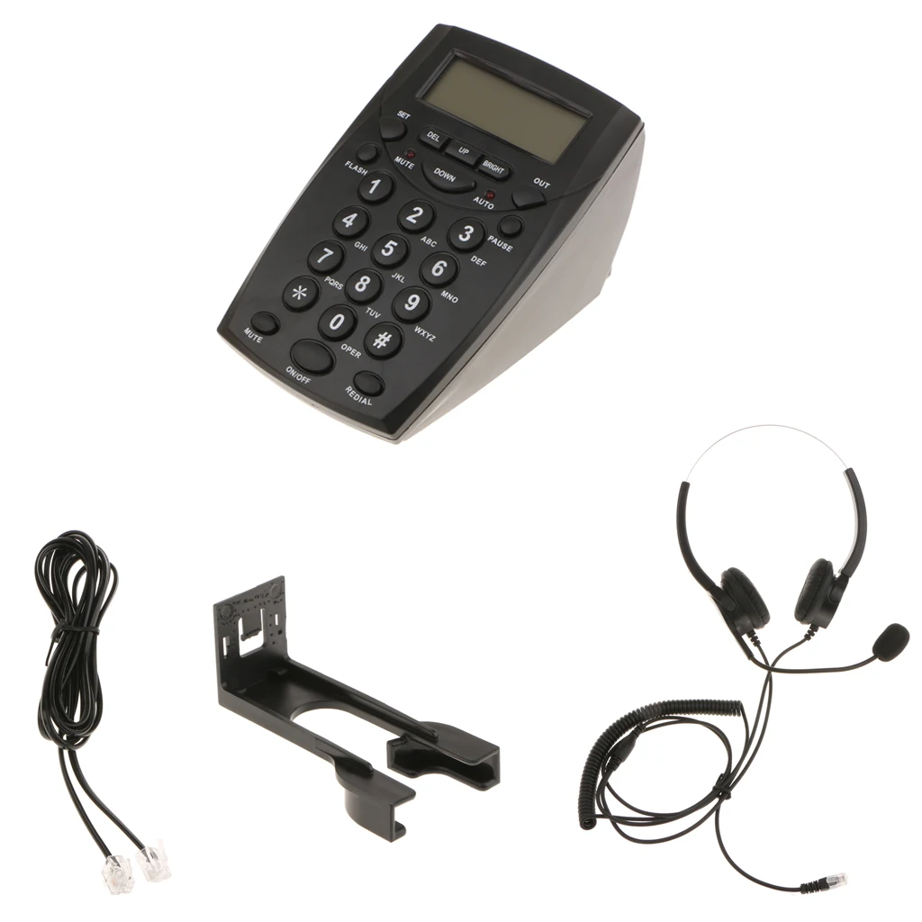 HT500 Business Corded Telephone Headset Hands-free Call Center Telephone with Dialpad
