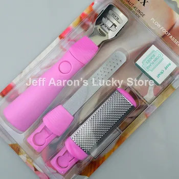 

3-in-1 professional pedicure tools foot care callus remover rasp file dead skin remover set pink