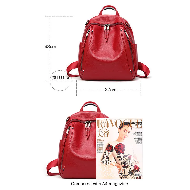 PASTE Women Backpack Genuine Leather Ladies Travel Bags Fashion Causal Bags High Quality Cowhide Preppy Style Red Schoolbag PASTE Women Backpack Genuine Leather Ladies Travel Bags Fashion Causal Bags High Quality Cowhide Preppy Style Red Schoolbag