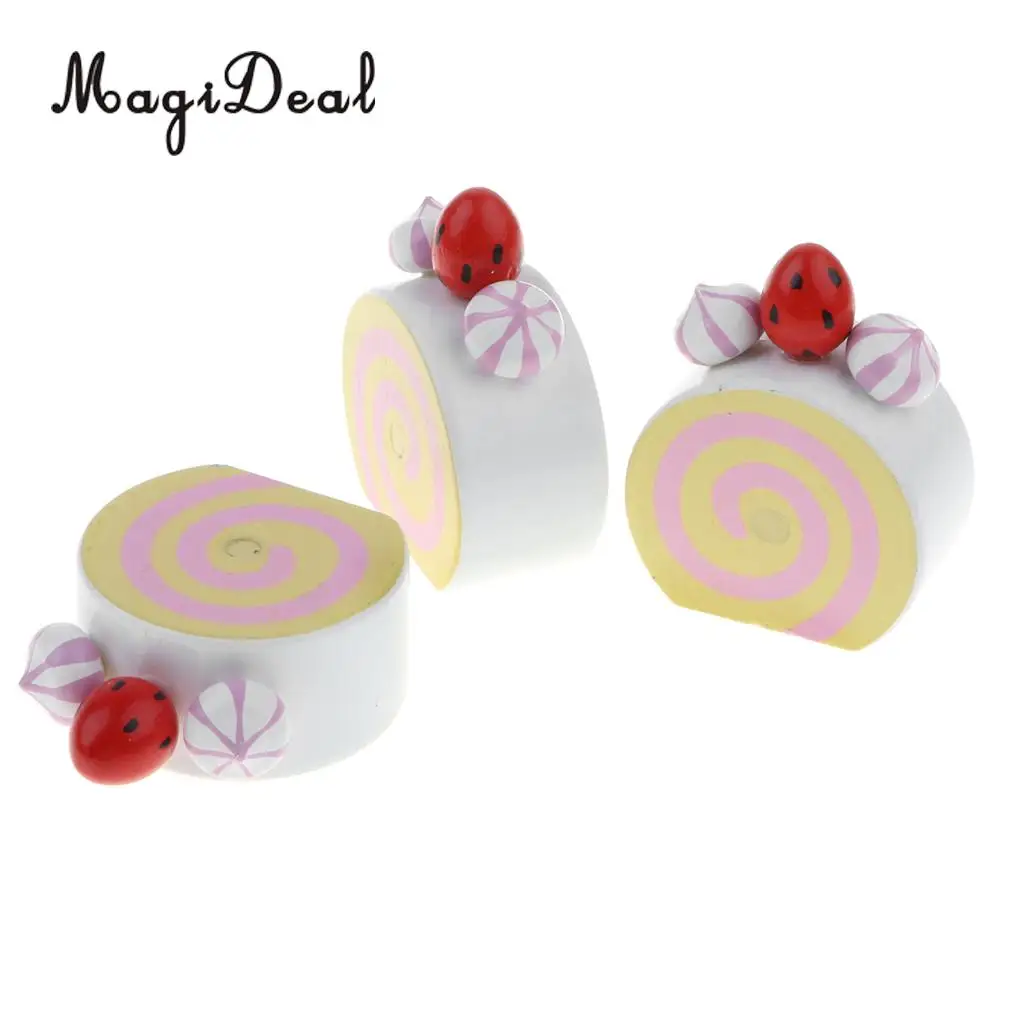Simulation Wooden Bithday/ Strawberry Cake Kids Food Pretend Cutting Toy Girls Birthday Gift