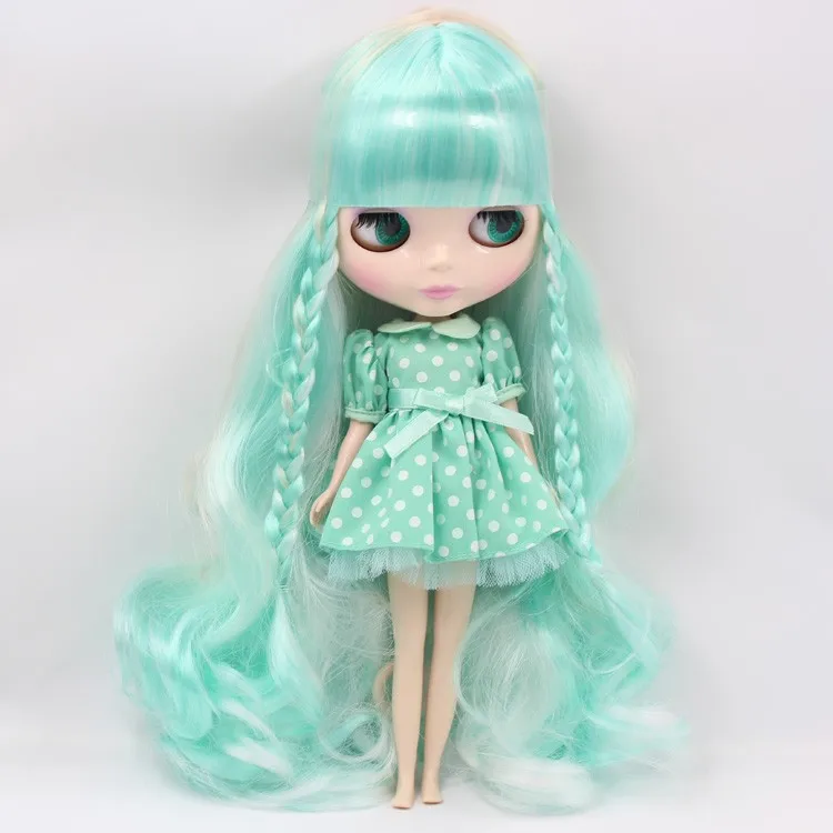 Мятные волосы смешанные обнаженные Blyth кукла подходит для DIY Изменить BJD игрушка для девочек