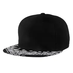 WUKE Вышивка Snapback, Бейсбол шляпа плоские края хип-хоп шапки, черный узор