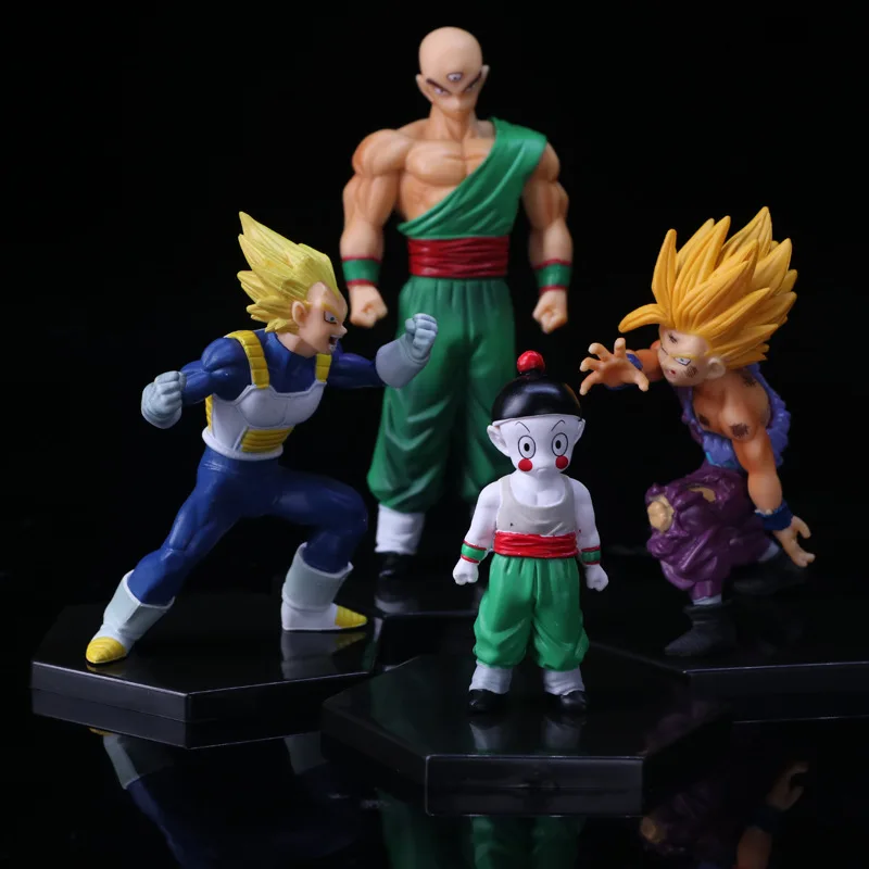 Аниме Dragon Ball Z Супер Saiyan Сон Гоку Вегета Krillin chiaotzu ПВХ Фигурки коллекционные модели дети Игрушечные лошадки кукла 4 шт./компл