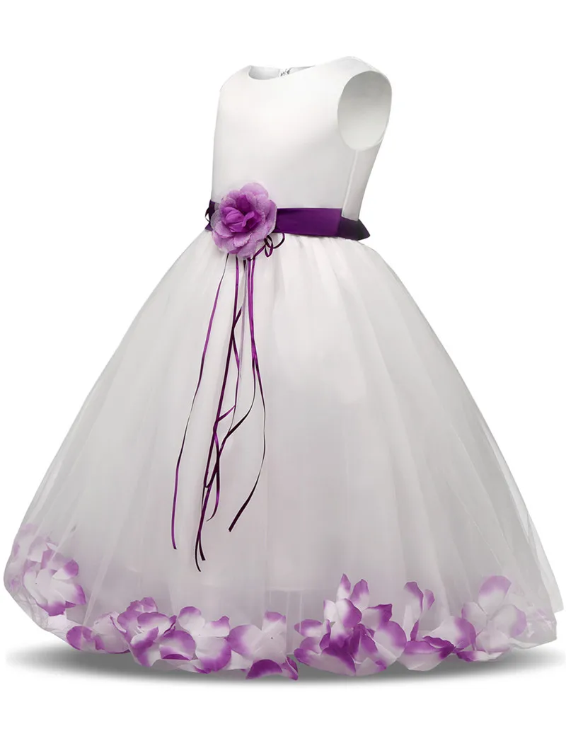 little girl skirt dress Flower Girl Baby Wedding Dress Fairy Petals Children's Clothing Girl Party Dress Kids Clothes Fancy Teenage Girl Gown 4 6 8 10T baby dresses cheap