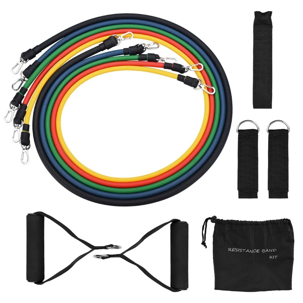 11pcs/set fitness Resistance Bands rubber elastic string chest developer gym Tubes set Resistance Band Crossfit fitness gum