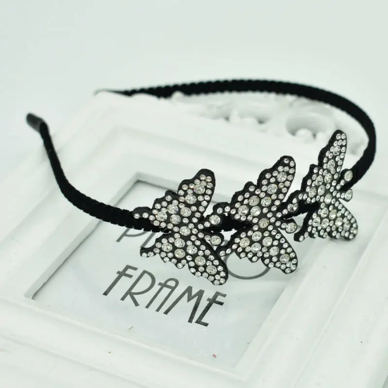

2019 new best selling three color butterfly girl cute headband small animal headdress zircon perfect hair accessories