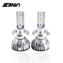 Sanvi 2 шт. 46W 6000 К Автомобильный светодиодный лампы для передних фар H1 H4 H7 9005 9006 9011 9012 авто светодиодный фары головного света, противотуманные фары, светодиодные лампы