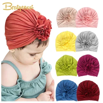 

New Baby Girl Hat Cotton Turban Hat Infant Photography Props Kids Beanie Baby Hat Accessories Baby Cap for Girls Hats 16 Colors