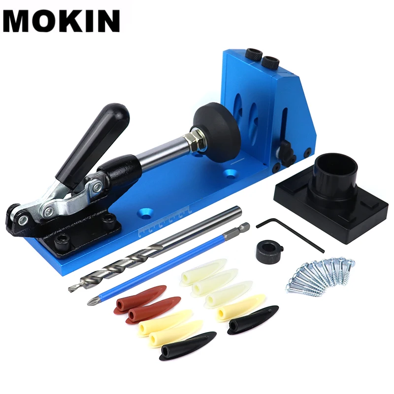 Woodworking Doweling Jig Kit Pocket Hole Jig System With 9.5mm Drill Bit For Wood Drill Guide Hole Puncher Carpentry Tools