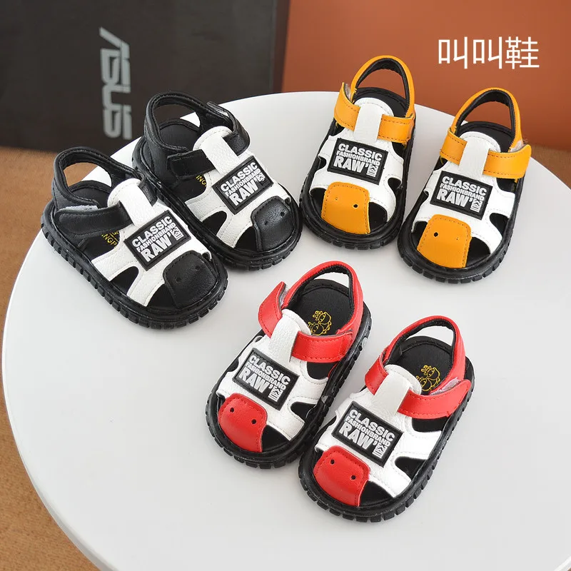 

2019 Summer Baby Girls Breathable Anti-Slip Squeaky Shoes Sandals Toddler Soft Soled First Walkers New