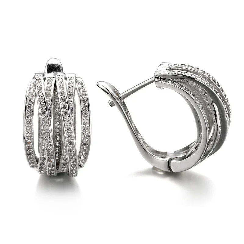 

European Fashion Retro Zircon Multi Cross Hoop Earrings Exaggerated Jewelry SJ111923 zk20