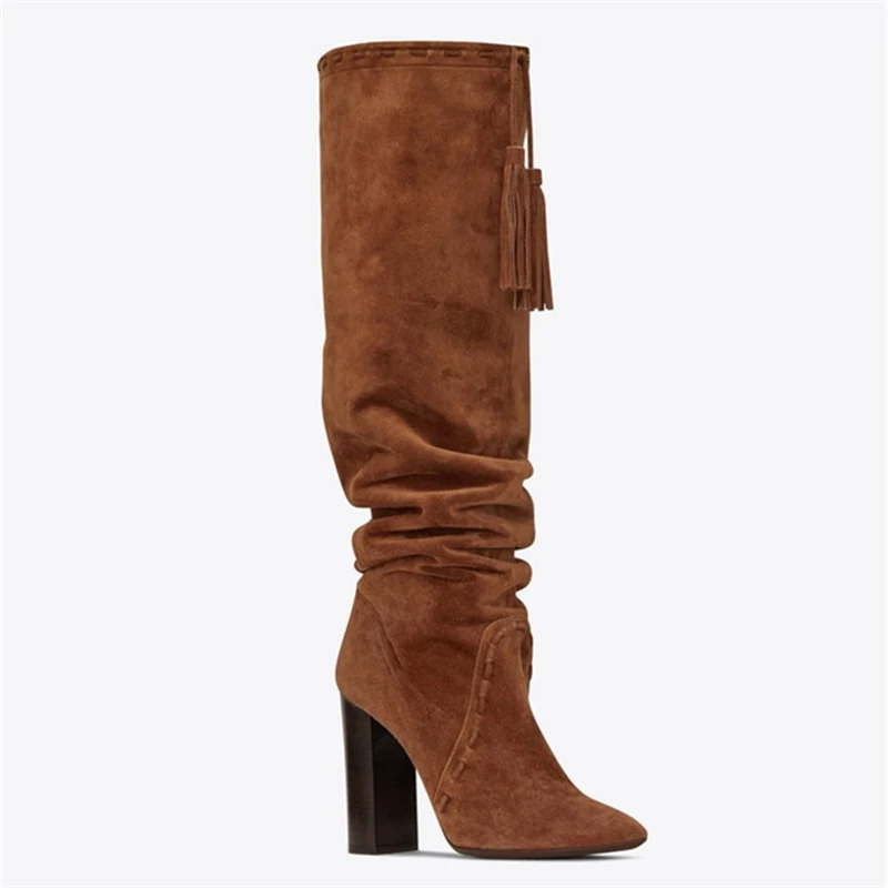 A Femmes Hauts De Automne Bottes Flock Hiver Talons Troupeau Cuisse b Bordée Noir Eunice Genou Dentelle Choo Chunky Brun Up Haute 2018 a4IR8xqIw