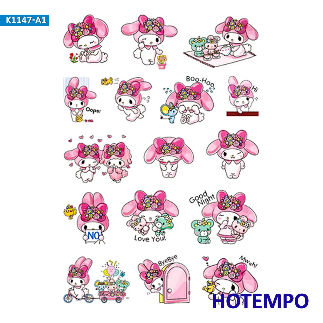 Sanrio Kuromi Melody Keroppi Pom Pom Purin Stickers for Children DIY Letter Diary Scrapbooking Stationery Pegatinas Stickers