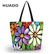 Женская сумка-тоут с цветочным принтом, женские сумки для покупок, большие вместительные женские пляжные сумки из полиэстера, Повседневная Сумка-тоут Feminina