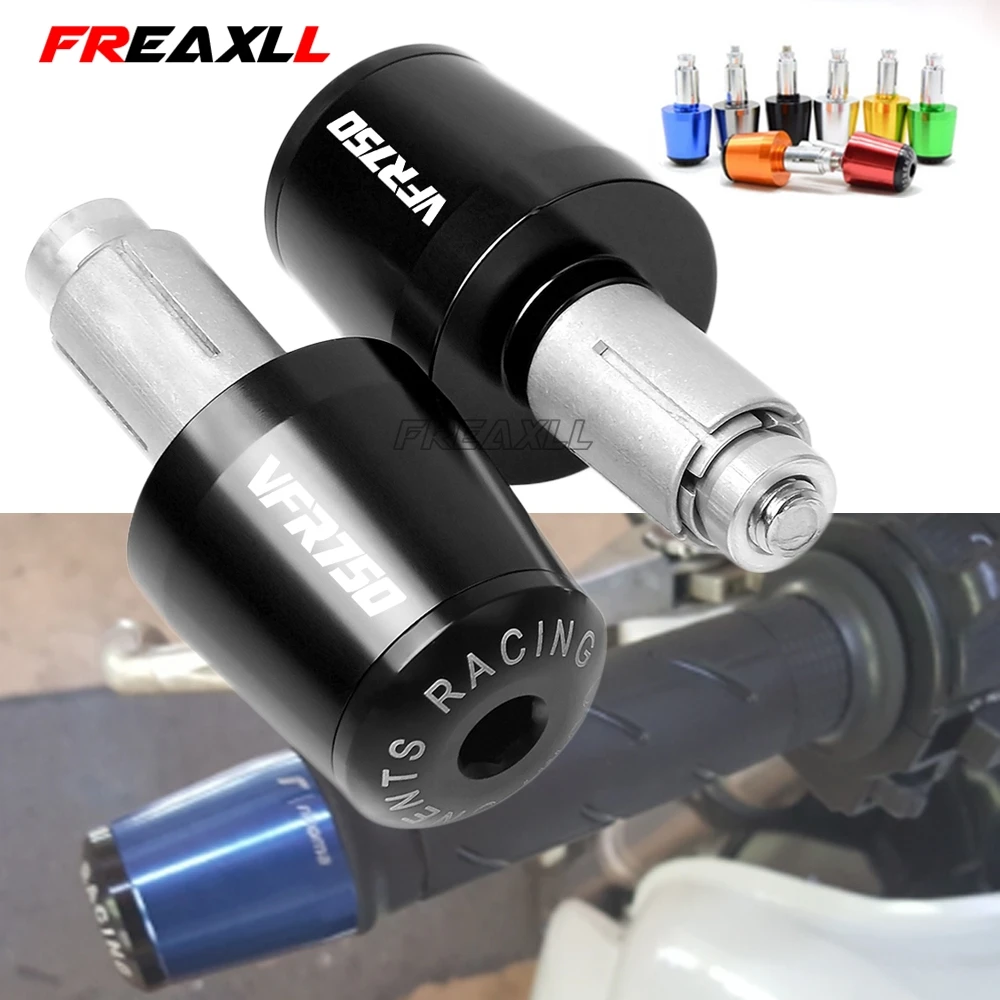 

For Honda VFR750 VFR 750 1991 1992 1993-1997 CNC Logo Plugs Motorcycle 7/8'' 22mm Handlebar Motorbike Handle Bar Grips Cap Ends