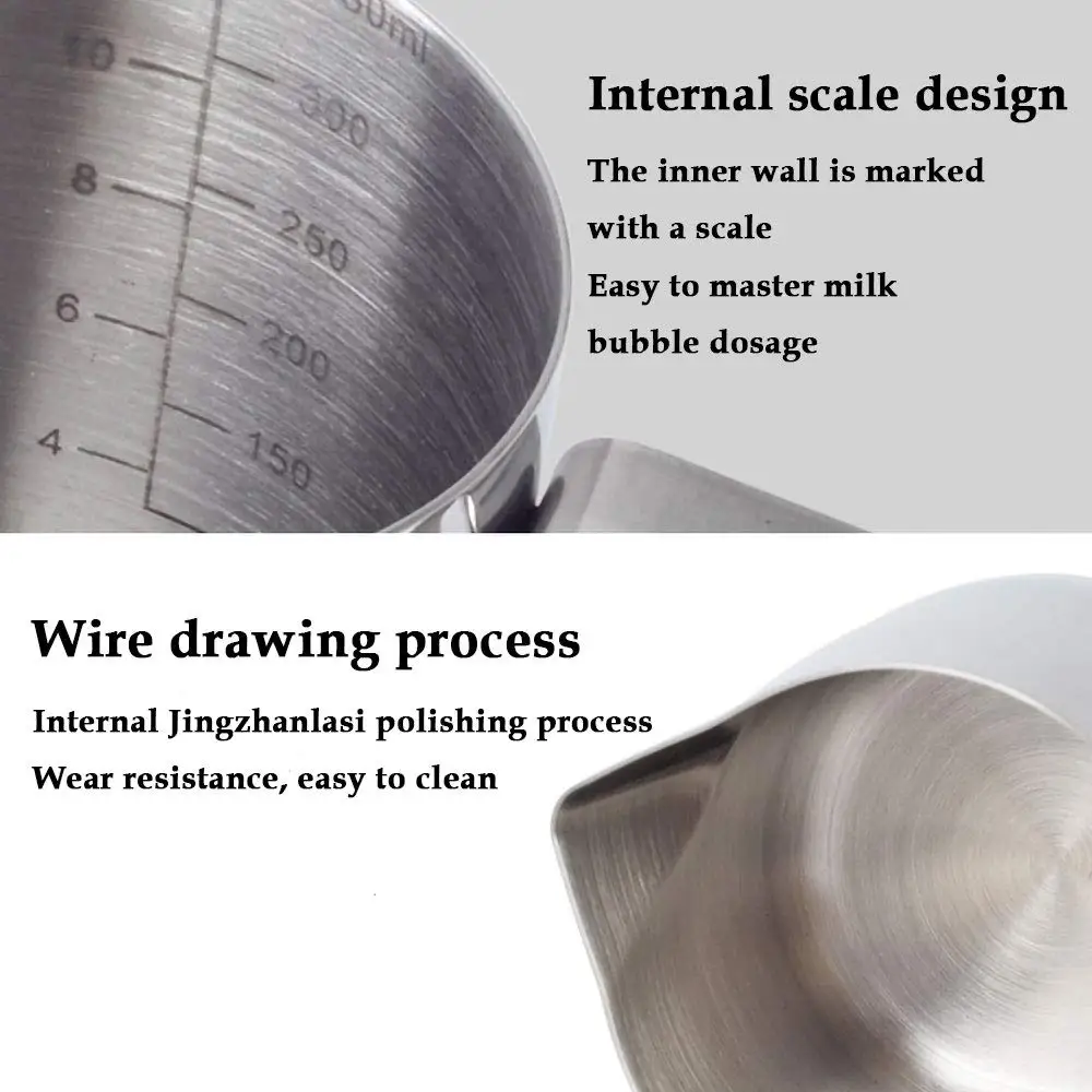 Ручной кофе кувшин для молока в виде молочной вспенивания кувшин чашка с мерным знаком и латте искусство ручка, кувшин для молока идеально подходит для B