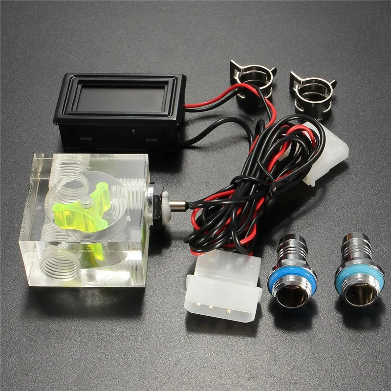 

Water Liquid Cooling Flow Scout Meter 3 Way Flow Meter Water Cooled Current Meter LED Light Thermometer G1/4 Threaded Connector