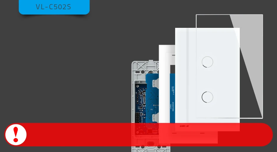 LIVOLO США/AU стандартный настенный Сенсорный экран светильник переключатель, 2-ная 2-полосная, Белый/Черный Стекло Панель, VL-C502S-11/12